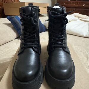 Steve Madden Black Combat Boots
